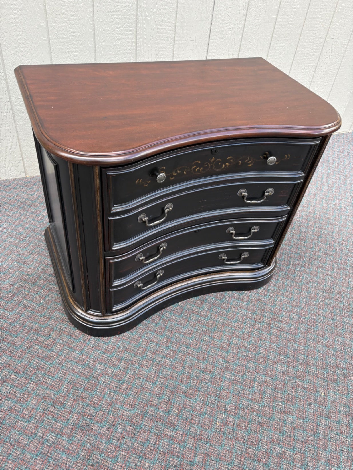 67804 Hooker Seven Seas Ebony and Cherry Two-Drawer File Cabinet