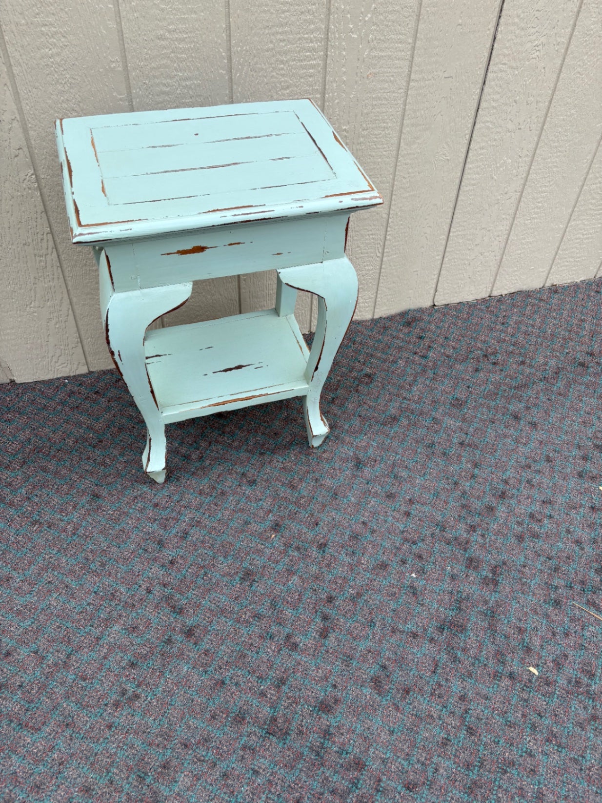 Distressed Shabby Chic Nightstand with Single Drawer