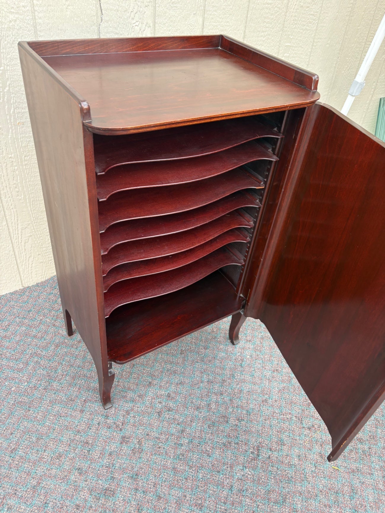 67871 Victorian Mahogany Sheet Music Cabinet with Shelves