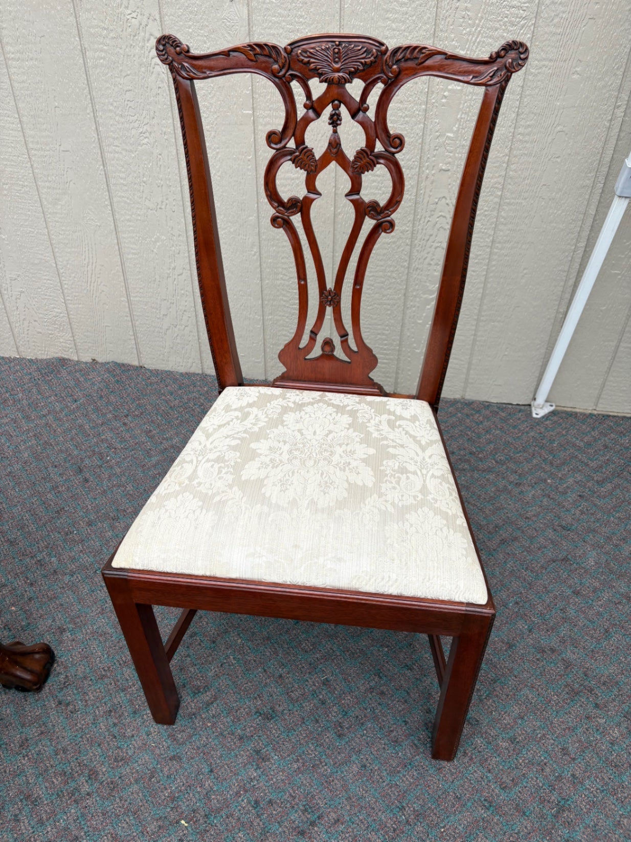 Chippendale Style Mahogany Dining Table with Four Chairs