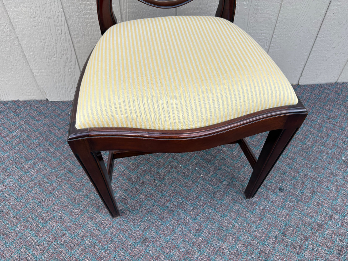 67639 Elegant Shield Back Dining Chair with Carved Mahogany Frame