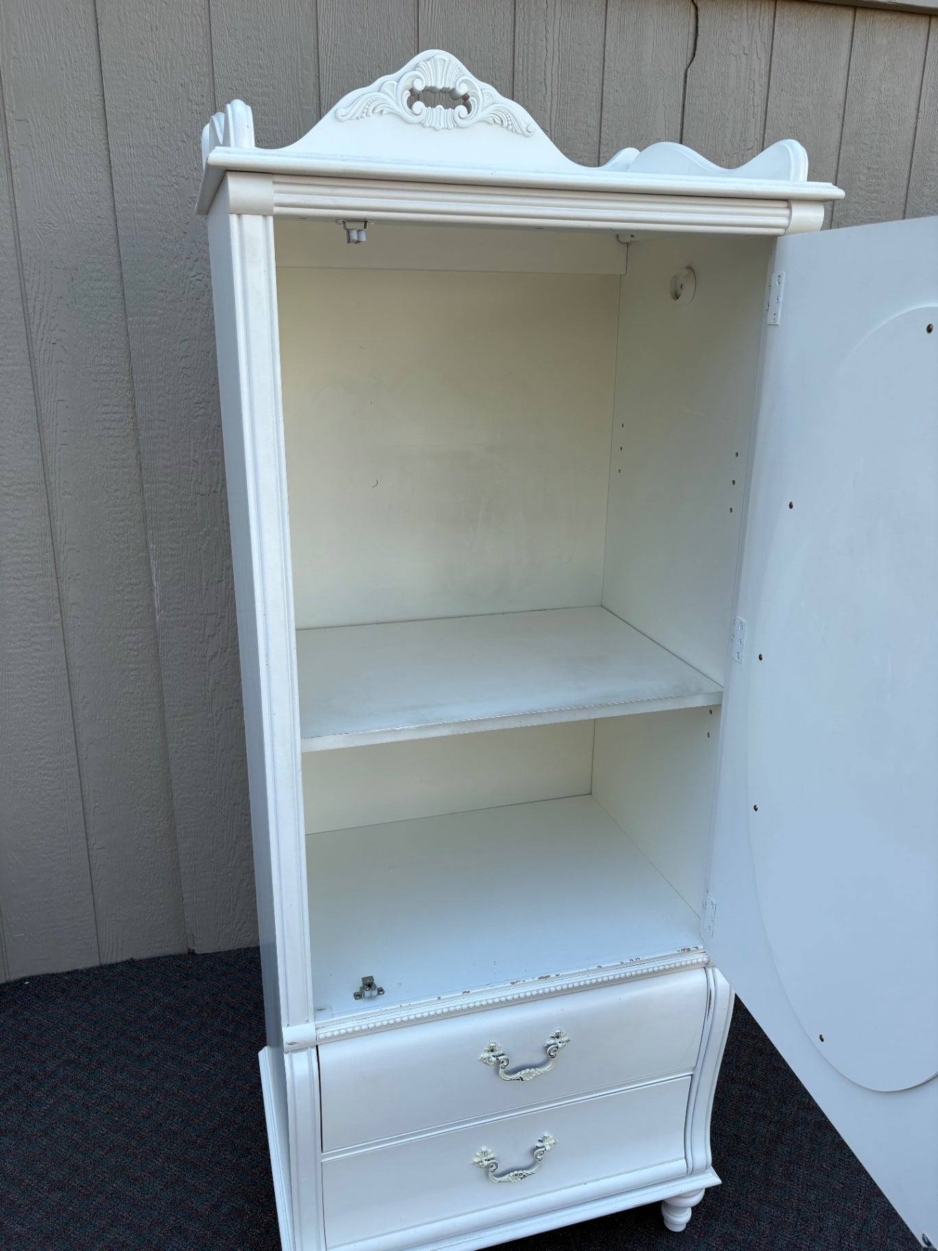 67795 Vintage Stanley Single Door Armoire with Mirrored Front