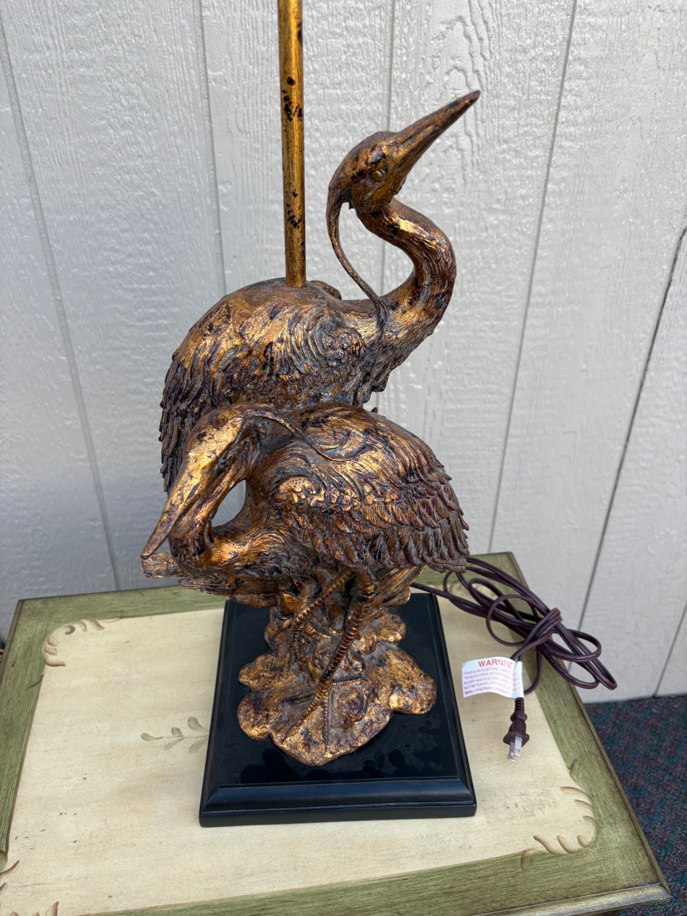 67650  Wildwood Lamps Art Nouveau Heron Table Lamp with Shade