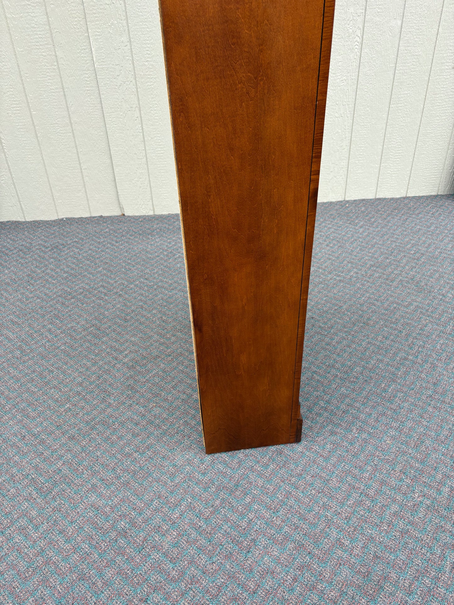 67735 Elegant Maple Bookcase with Decorative Trim and Five Shelves