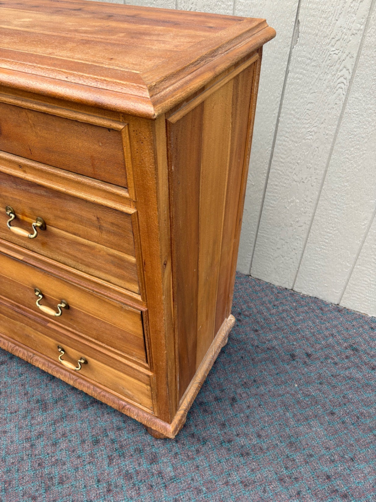 67923 Restoration Hardware Solid Wood High Chest with Brass Hardware