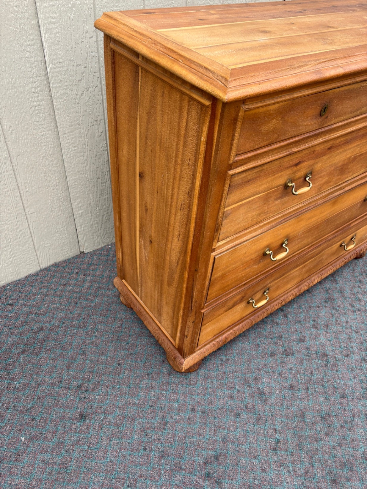 67923 Restoration Hardware Solid Wood High Chest with Brass Hardware