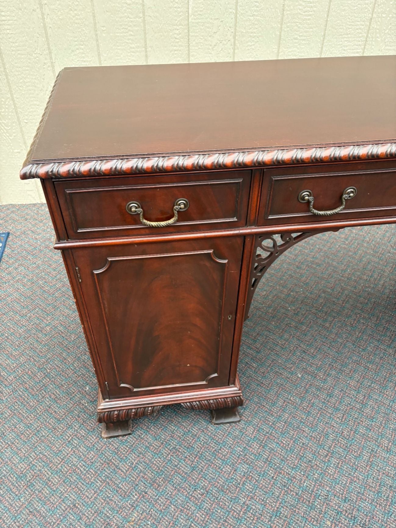 67544  Mahogany Chippendale Style Buffet Sideboard with Carved Details