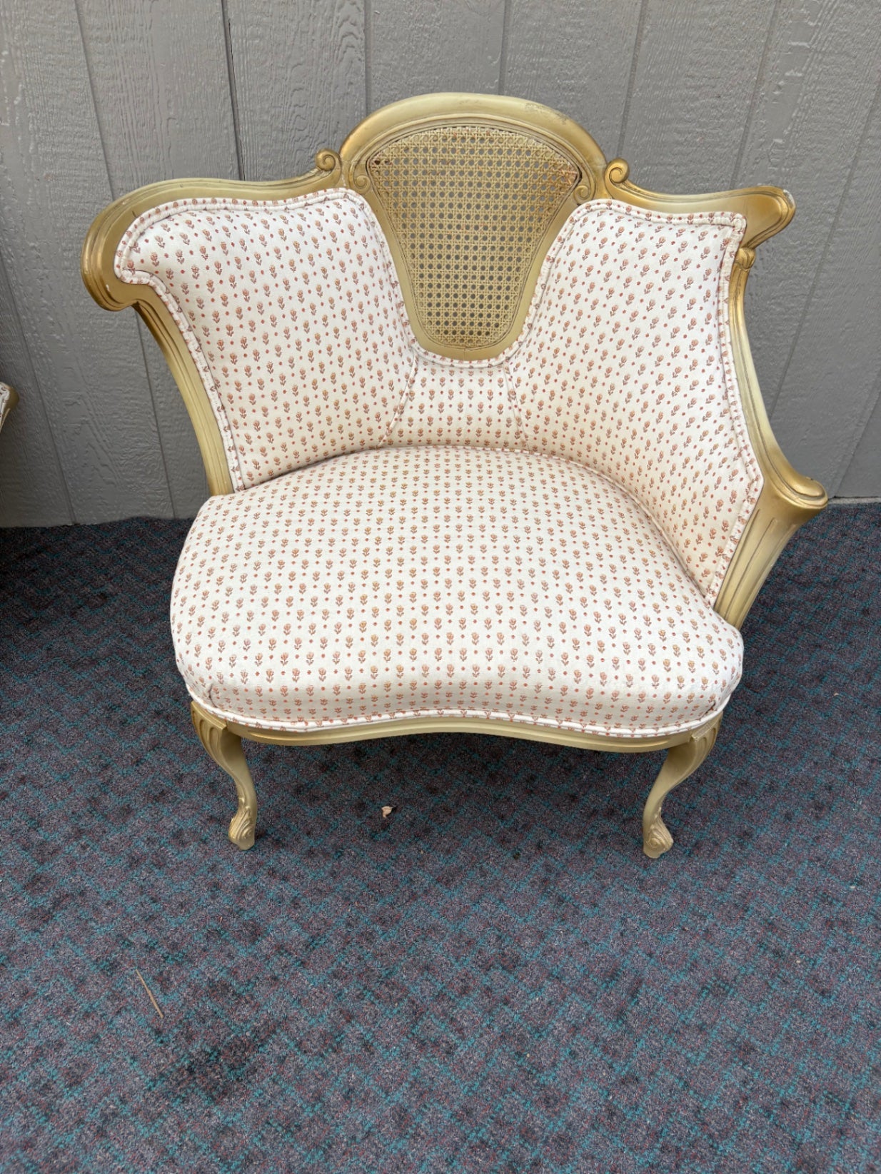 67983  Elegant Pair of Louis XV Style Cane Back Accent Chairs