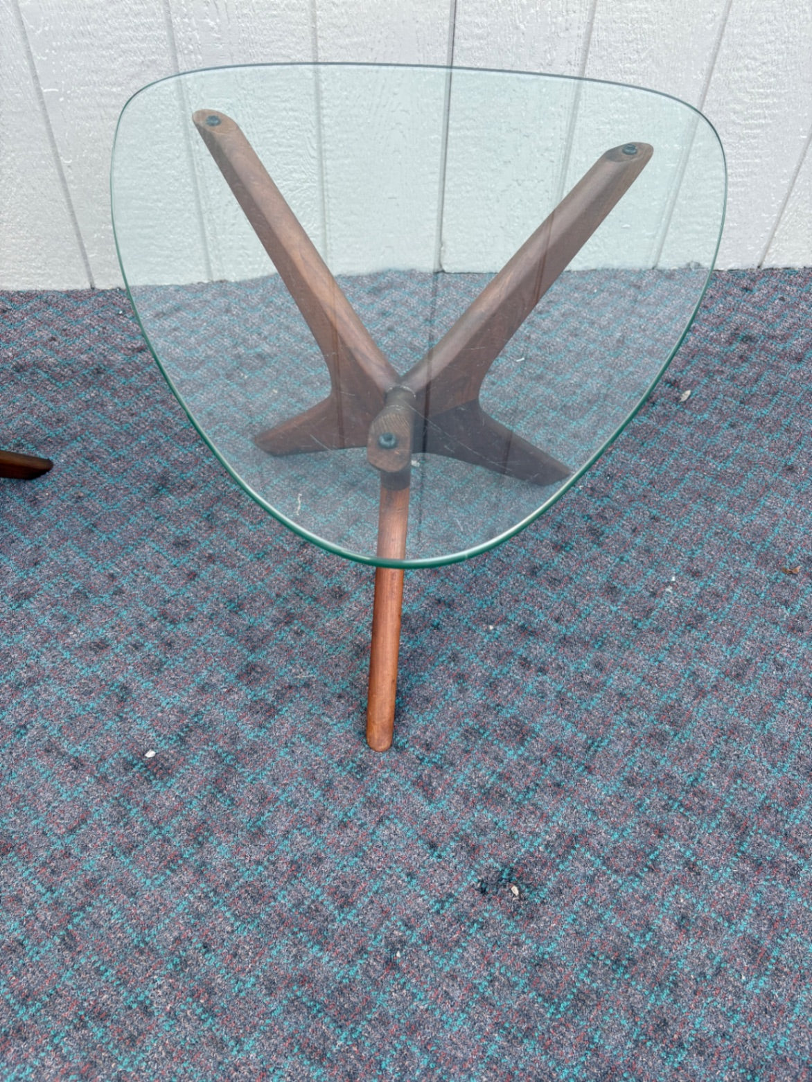 68053 Pair of Mid-Century ADRIAN  PEARSALL Glass Top Side Tables