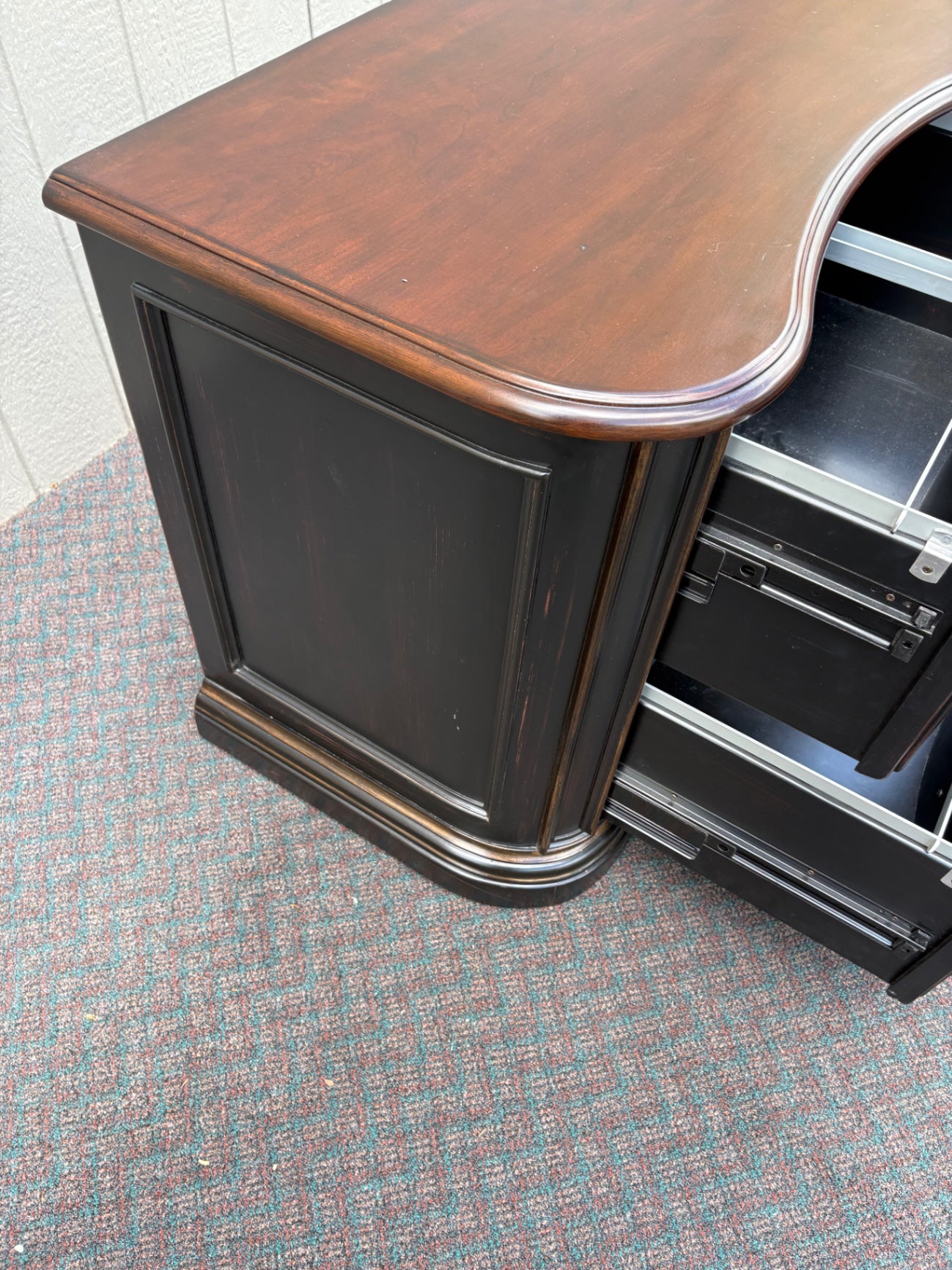 67804 Hooker Seven Seas Ebony and Cherry Two-Drawer File Cabinet
