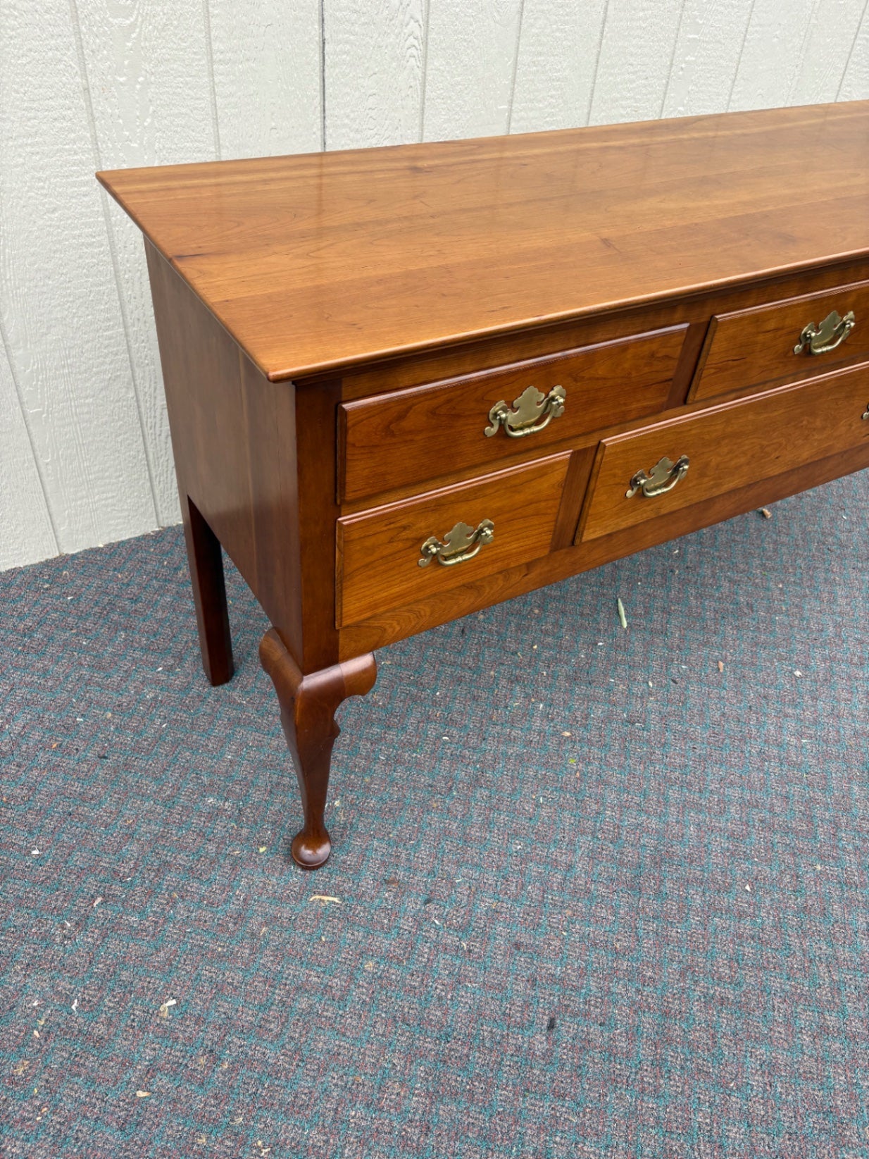 67759 Stickley Queen Anne Cherry Buffet with Brass Hardware