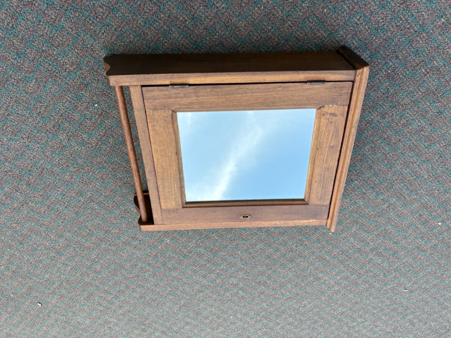 67529 Victorian Hanging Medicine Cabinet with Mirror Front