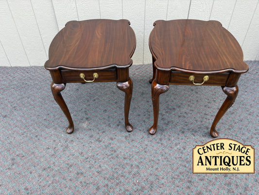 67955 Pair of Harden Queen Anne End Tables in Rich Walnut Finish