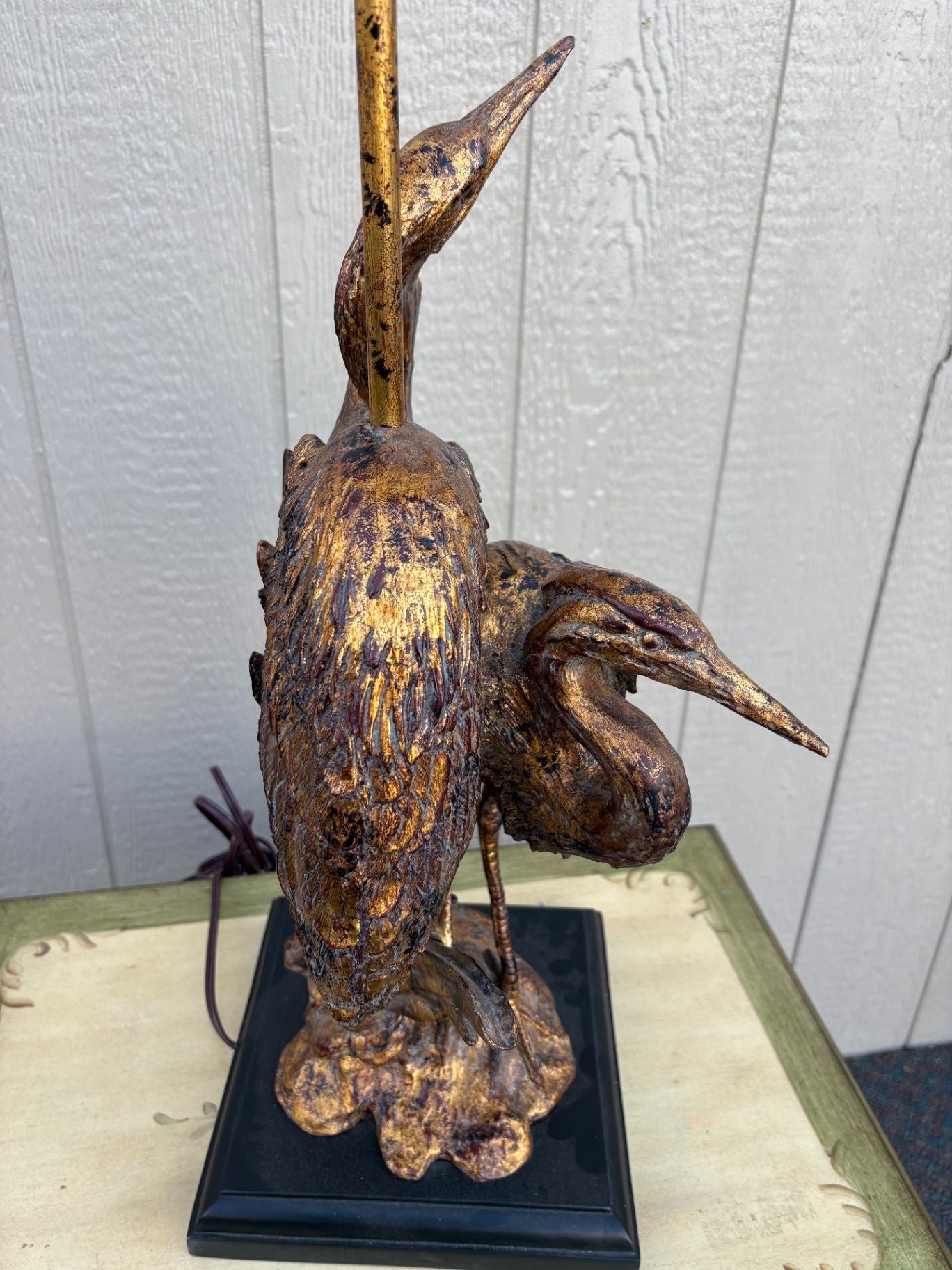 67650  Wildwood Lamps Art Nouveau Heron Table Lamp with Shade