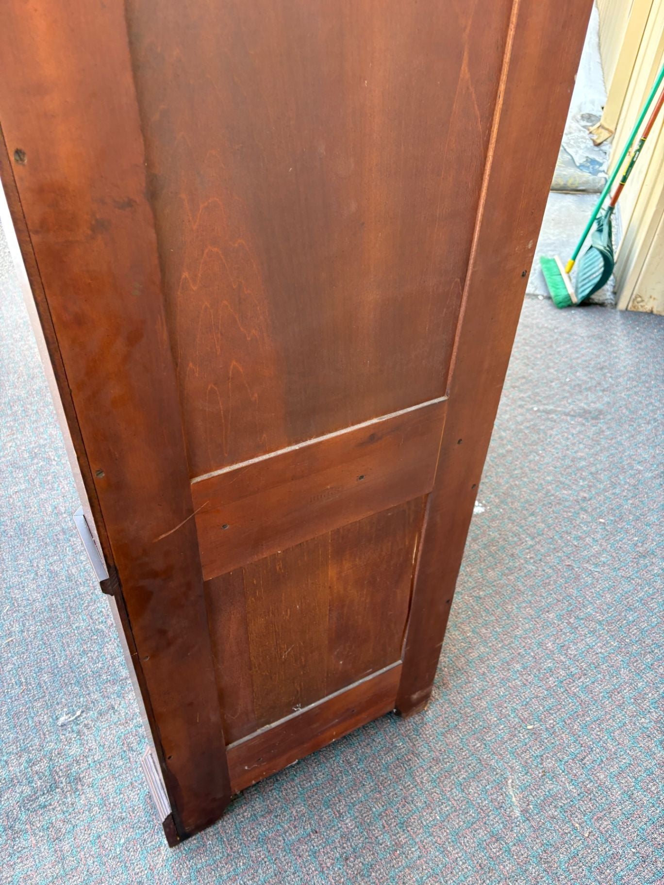 67464  Pair of Biggs Mahogany Corner Cabinets with Glass Doors