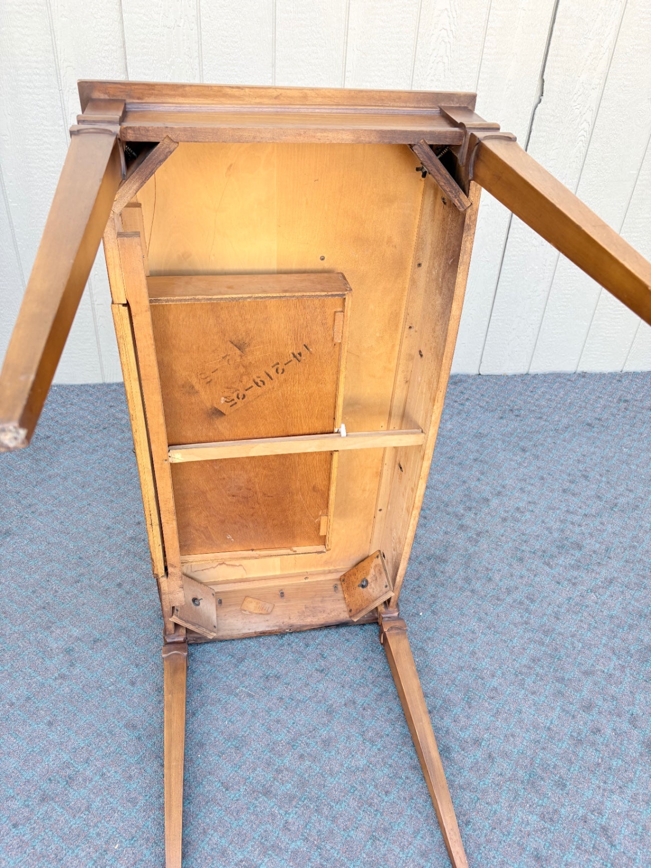 67969 Vintage Wood Writing Desk with Brass Gallery and Hidden Compartments