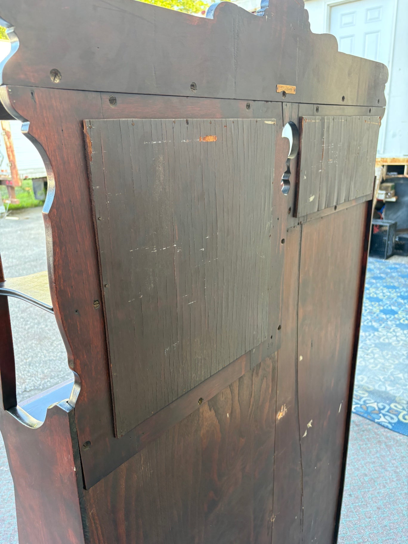 68054 Victorian Mahogany Side-by-Side Secretary with Glass Door