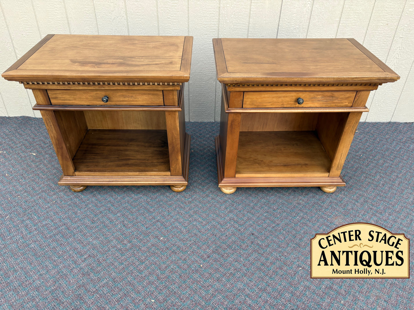 67722 Pair of Triumph Traditional Wood Nightstands with Drawers