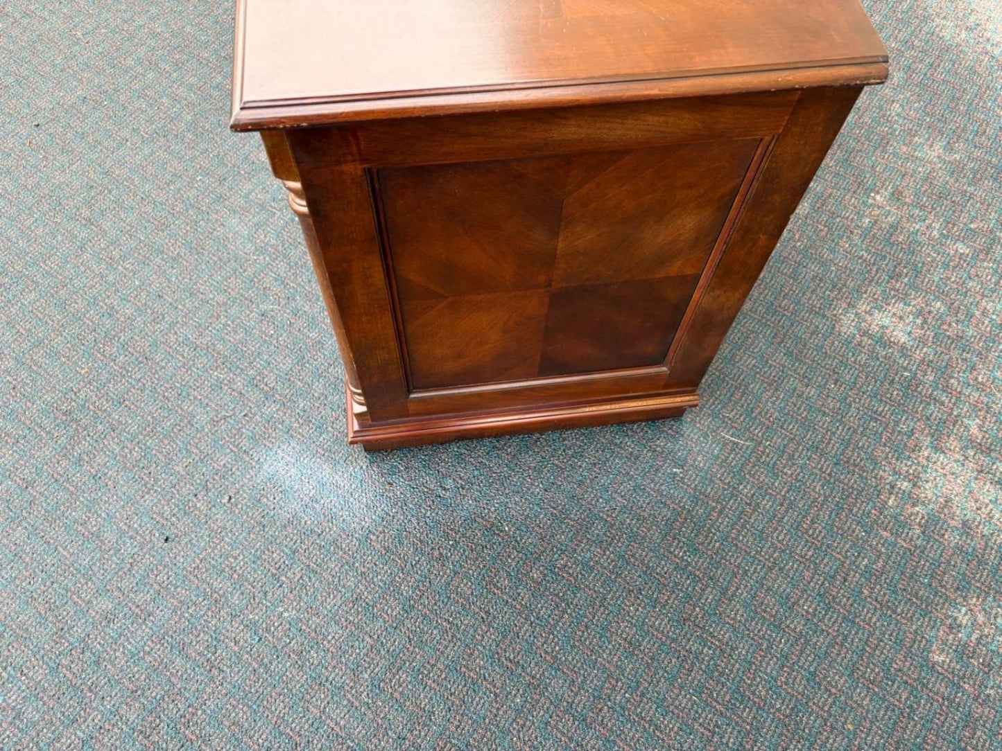 67472  Elegant Cherry Wood Television Cabinet with Glass Doors