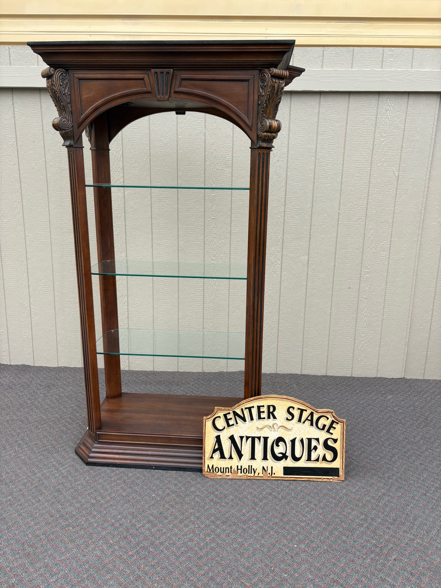 67659 Elegant Neoclassical Display Curio Cabinet with Glass Shelves