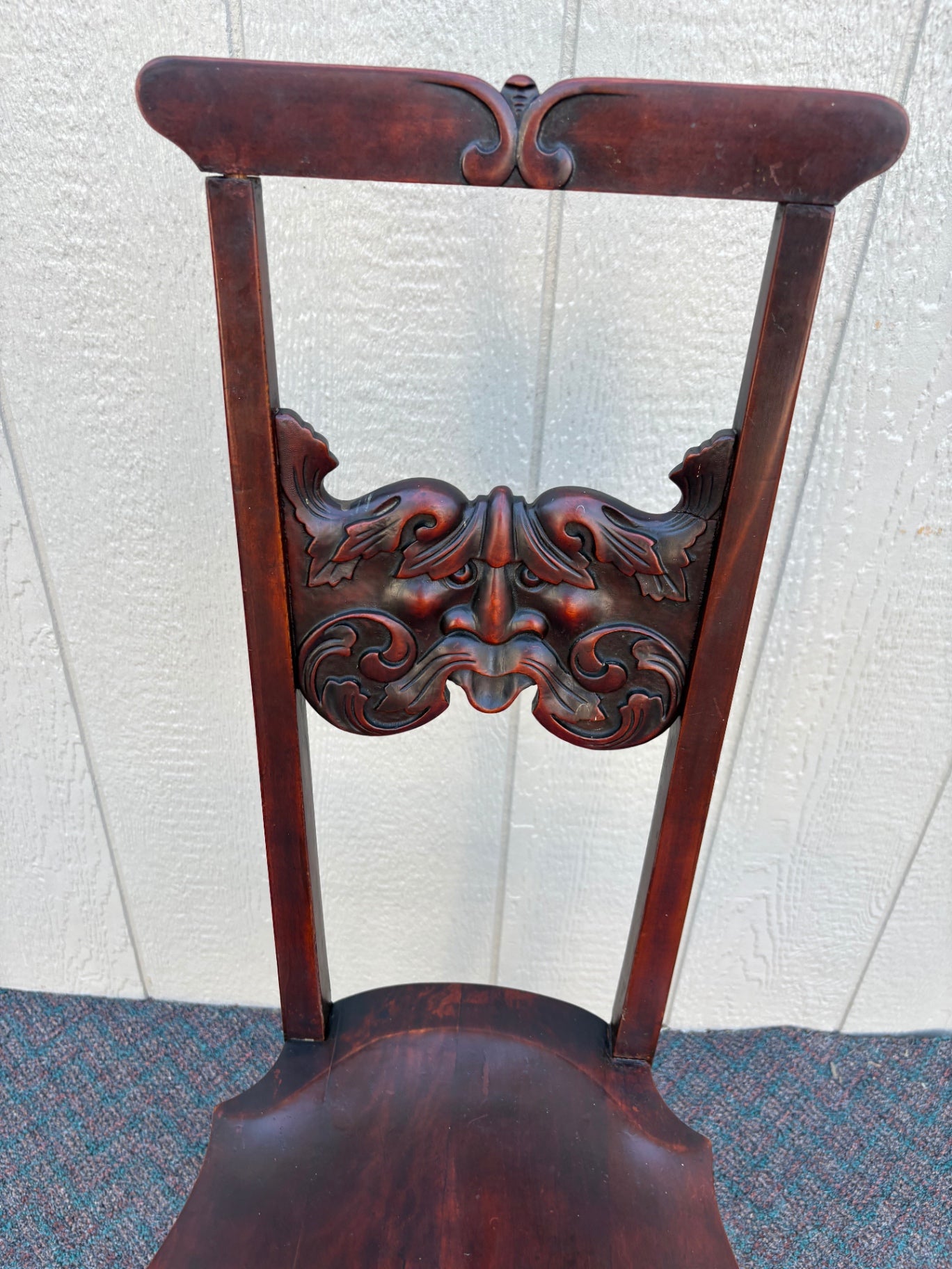 67856 Victorian Hand Carved Mahogany Chair with Intricate Details