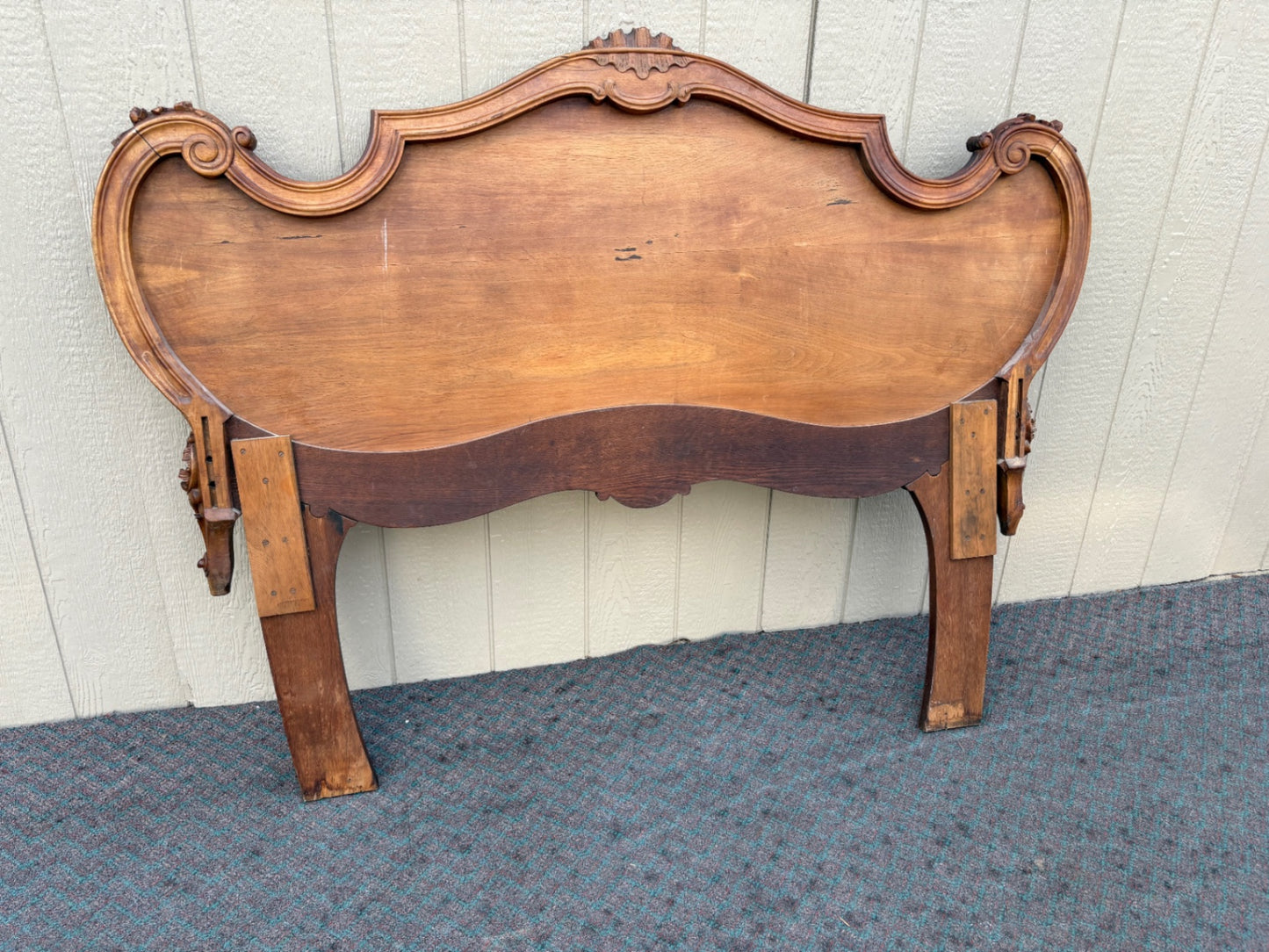 68018 Elegant French Rococo Full Size Headboard in Walnut