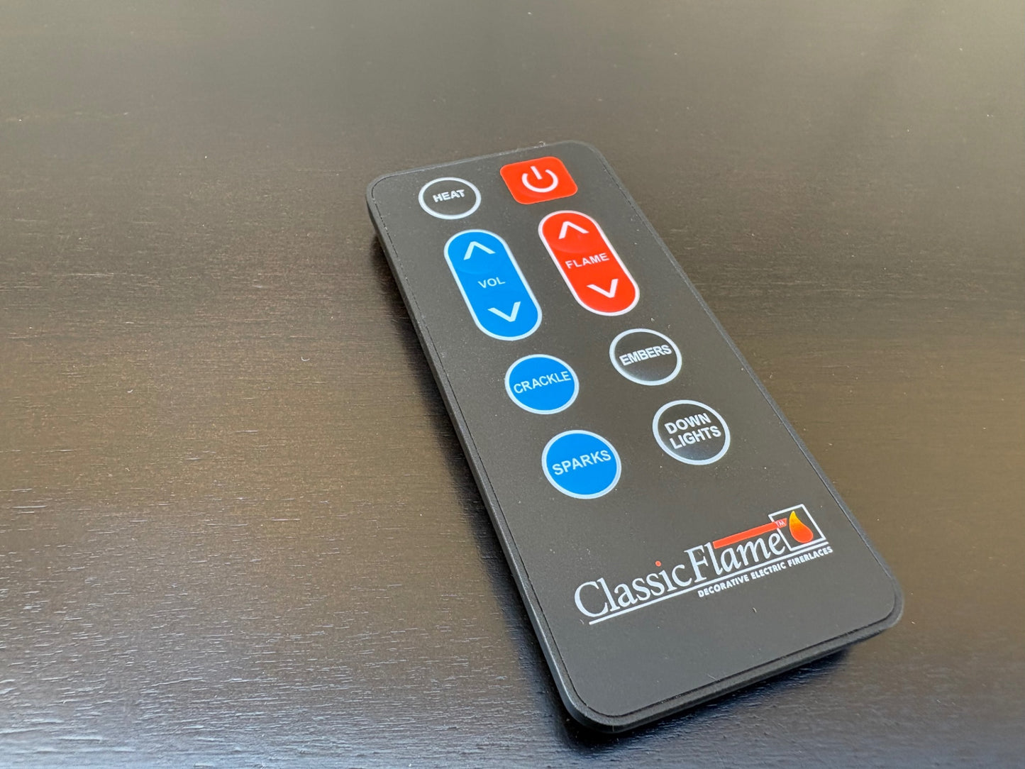 ClassicFlame Electric Fireplace with Remote Control, Dark Finish