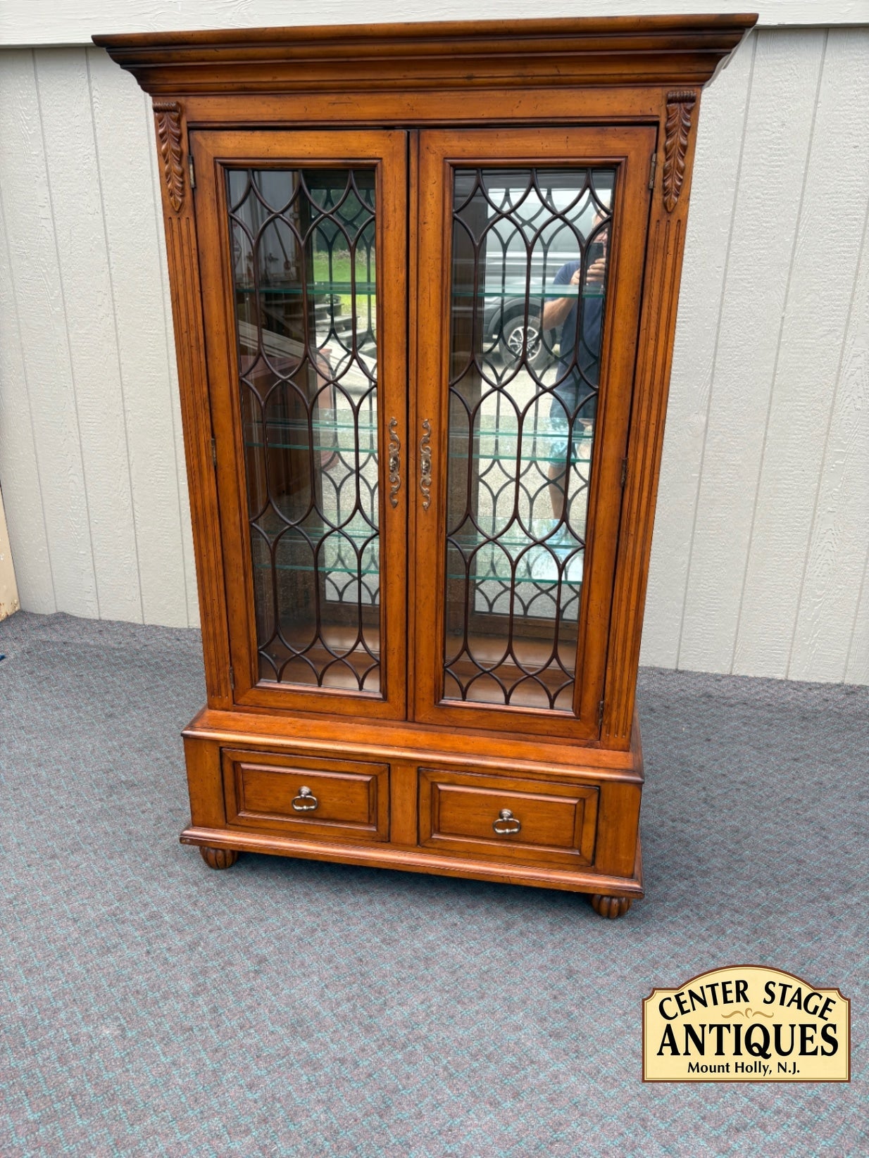 67684 Tommy Bahama Glass-Front Curio Cabinet with Drawers