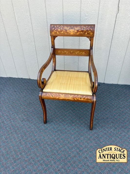 67609 Inlaid Empire Style Armchair with Floral Marquetry