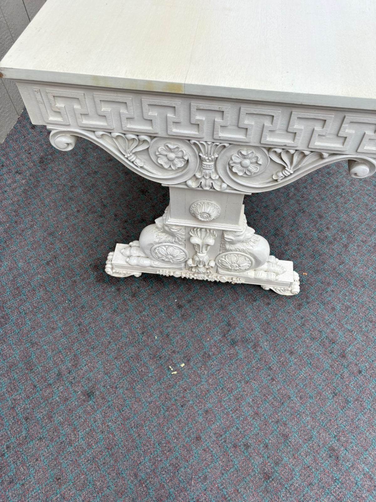 68082  Victorian Gryphon Table with Intricate Carved Details