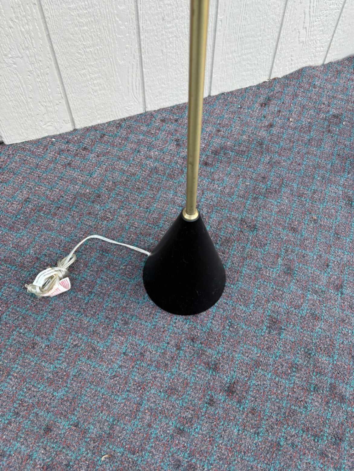 68047 Pair of J HUNT Mid-Century Modern Adjustable Brass Floor Lamps