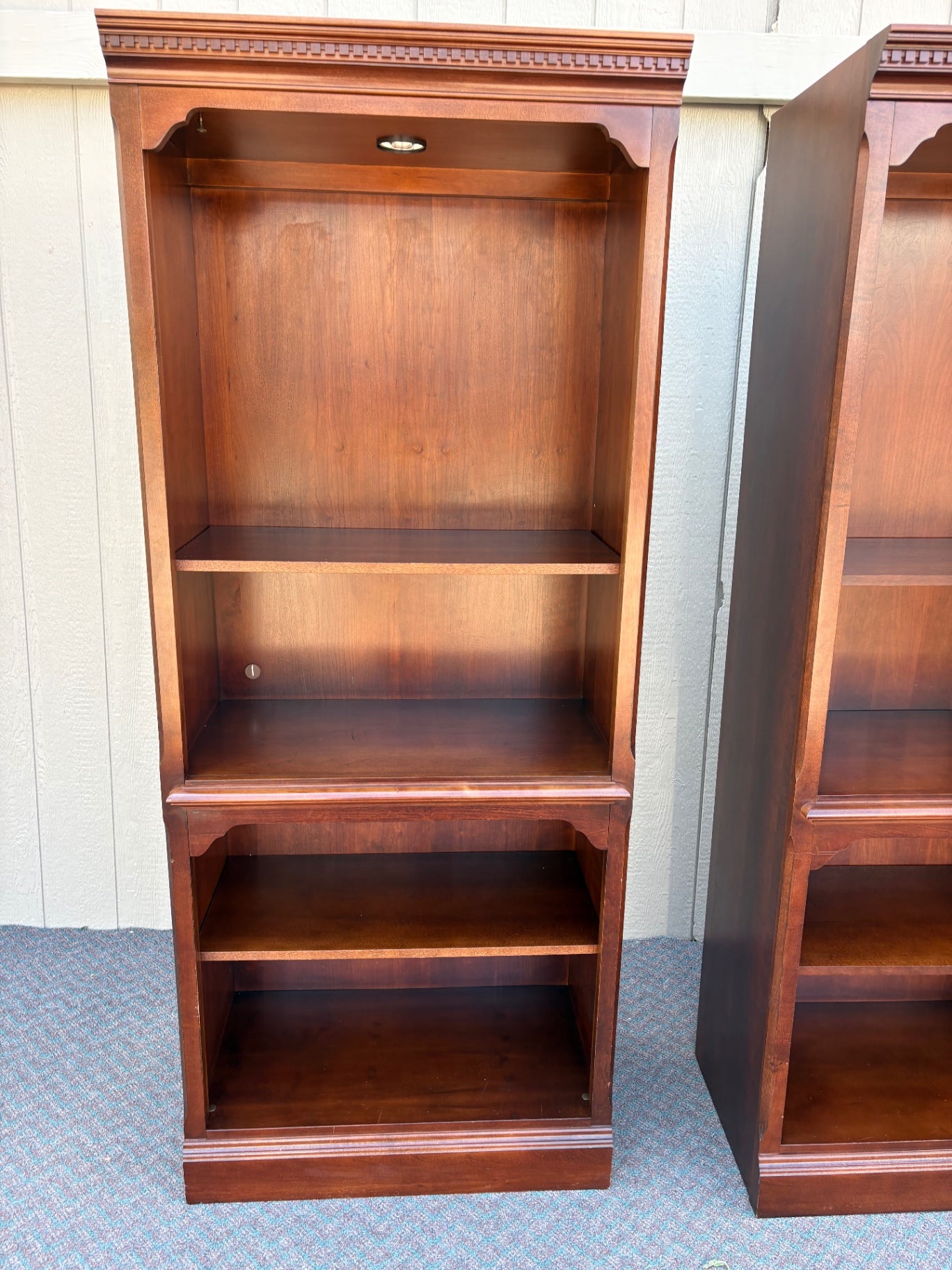 67836 Pair of Traditional Mahogany Bookcases with Dentil Molding
