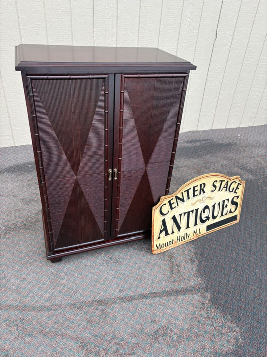 67458  Modern Asian-Inspired Storage Cabinet with Bamboo Detailing