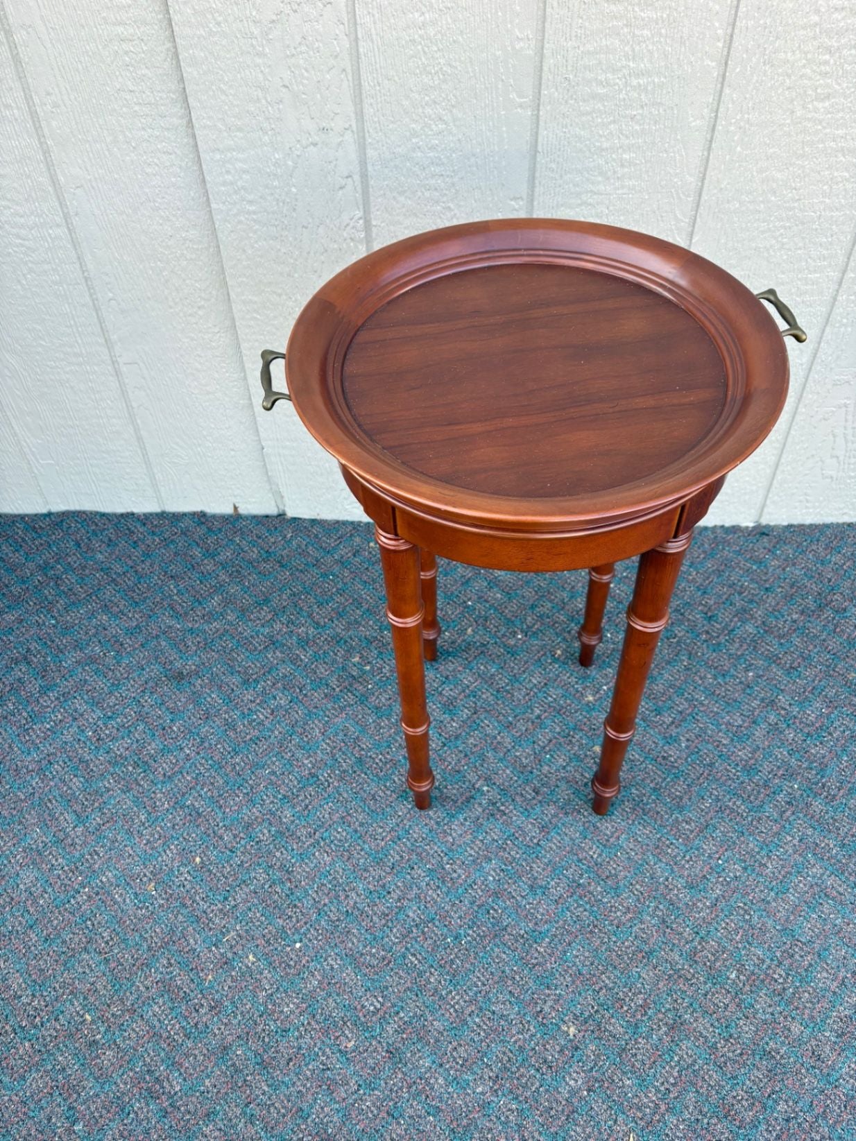 67558 Bombay Style Tray Top Side Table with Removable Top