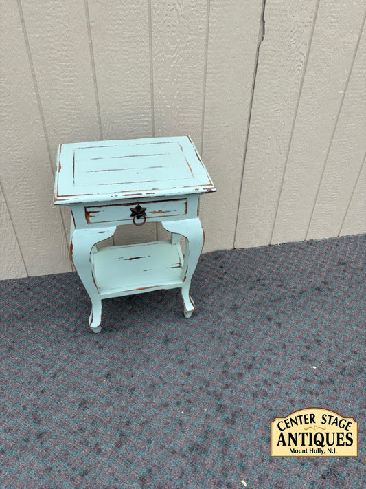 67981  Distressed Shabby Chic Nightstand with Single Drawer