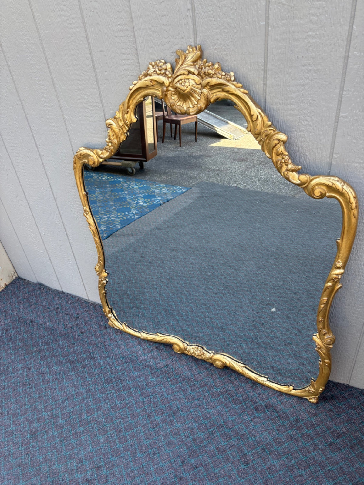 68139 Ornate French Rococo Style Gold Gilt Wall Mirror