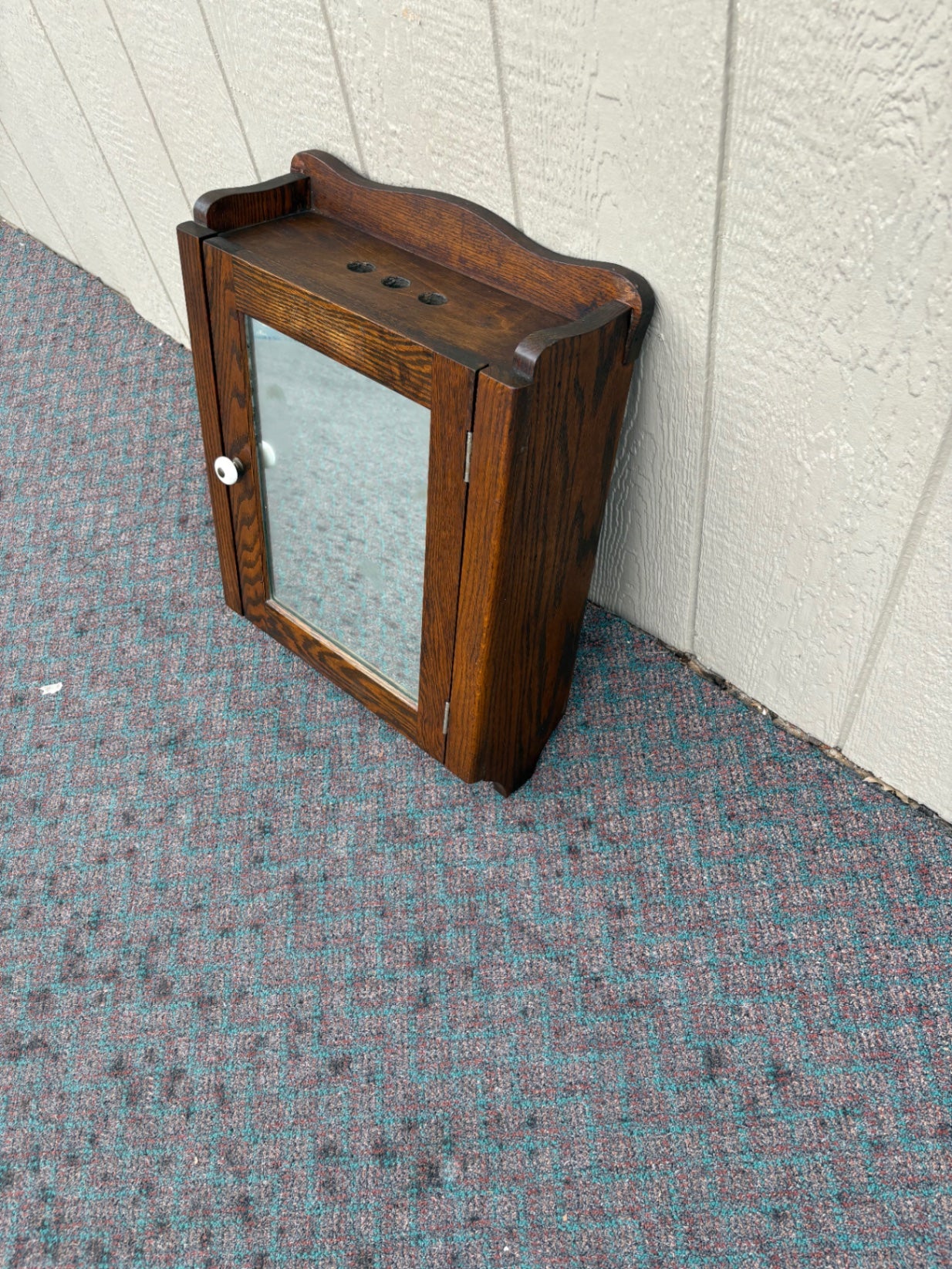 68116  Vintage Oak Medicine Wall Cabinet with Mirror by Donnelly