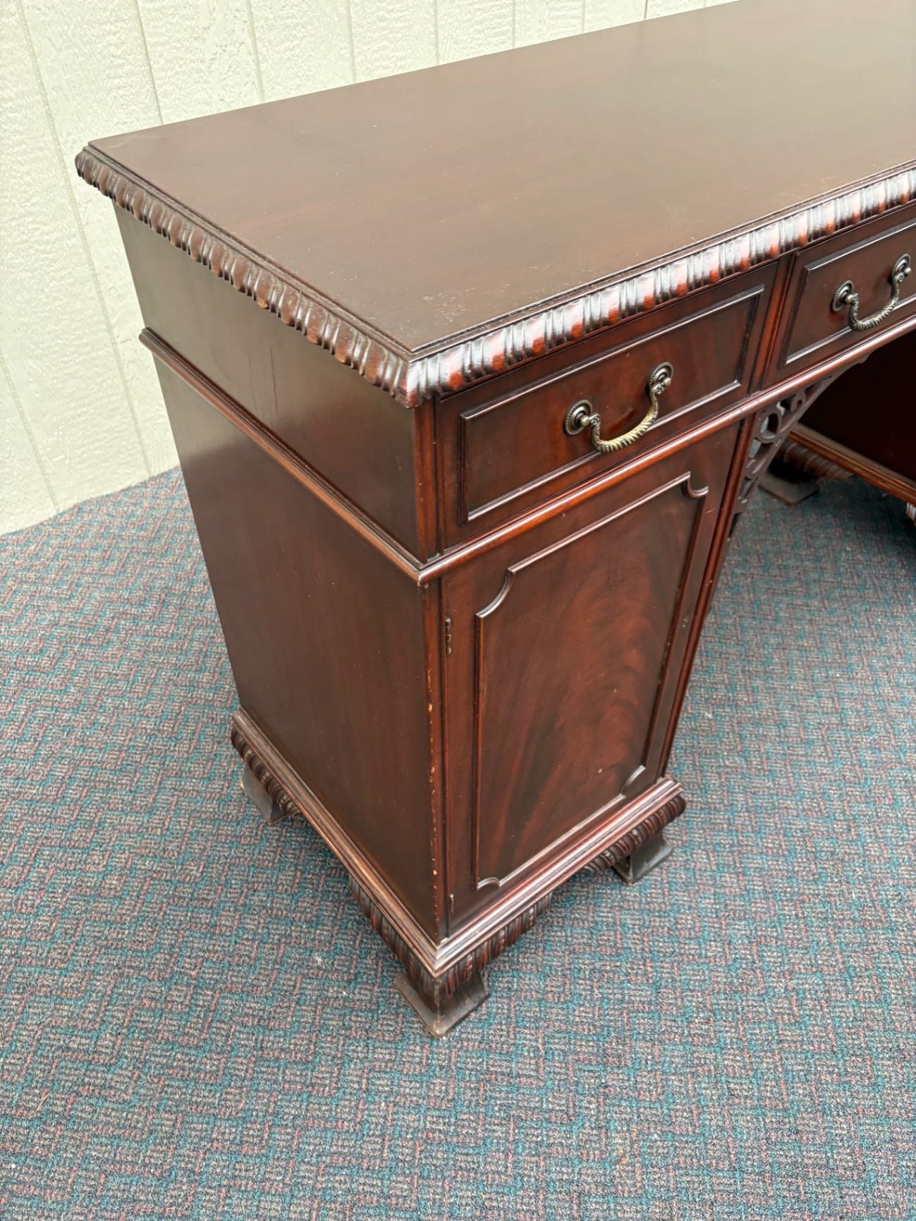 67544  Mahogany Chippendale Style Buffet Sideboard with Carved Details