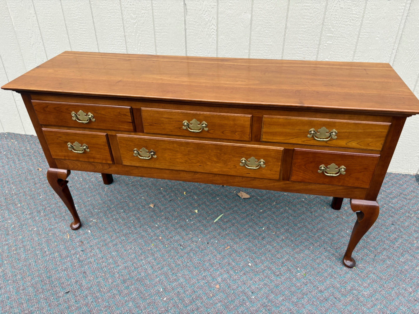 67759 Stickley Queen Anne Cherry Buffet with Brass Hardware