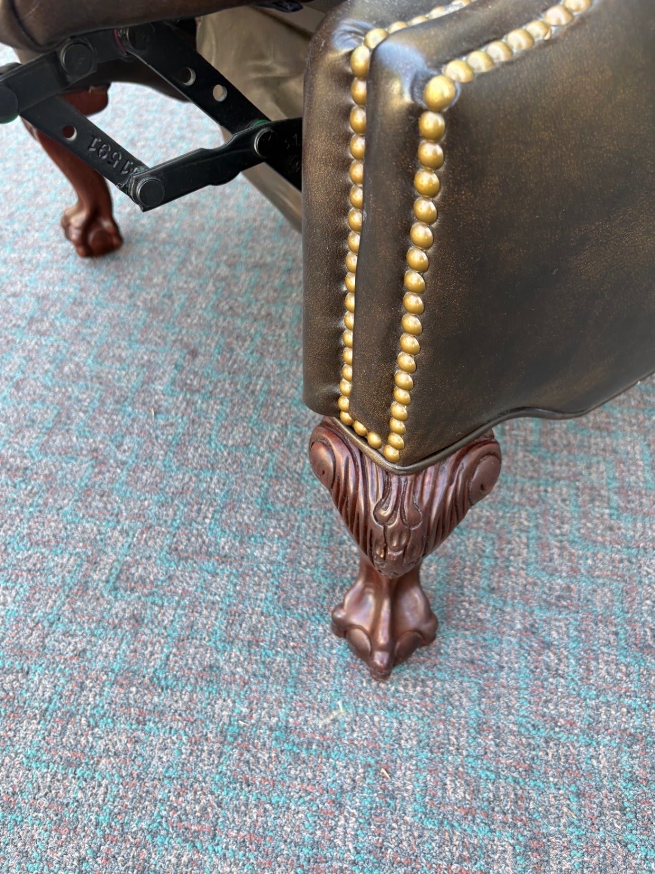 67848 Hancock and Moore Leather Recliner with Nailhead Trim