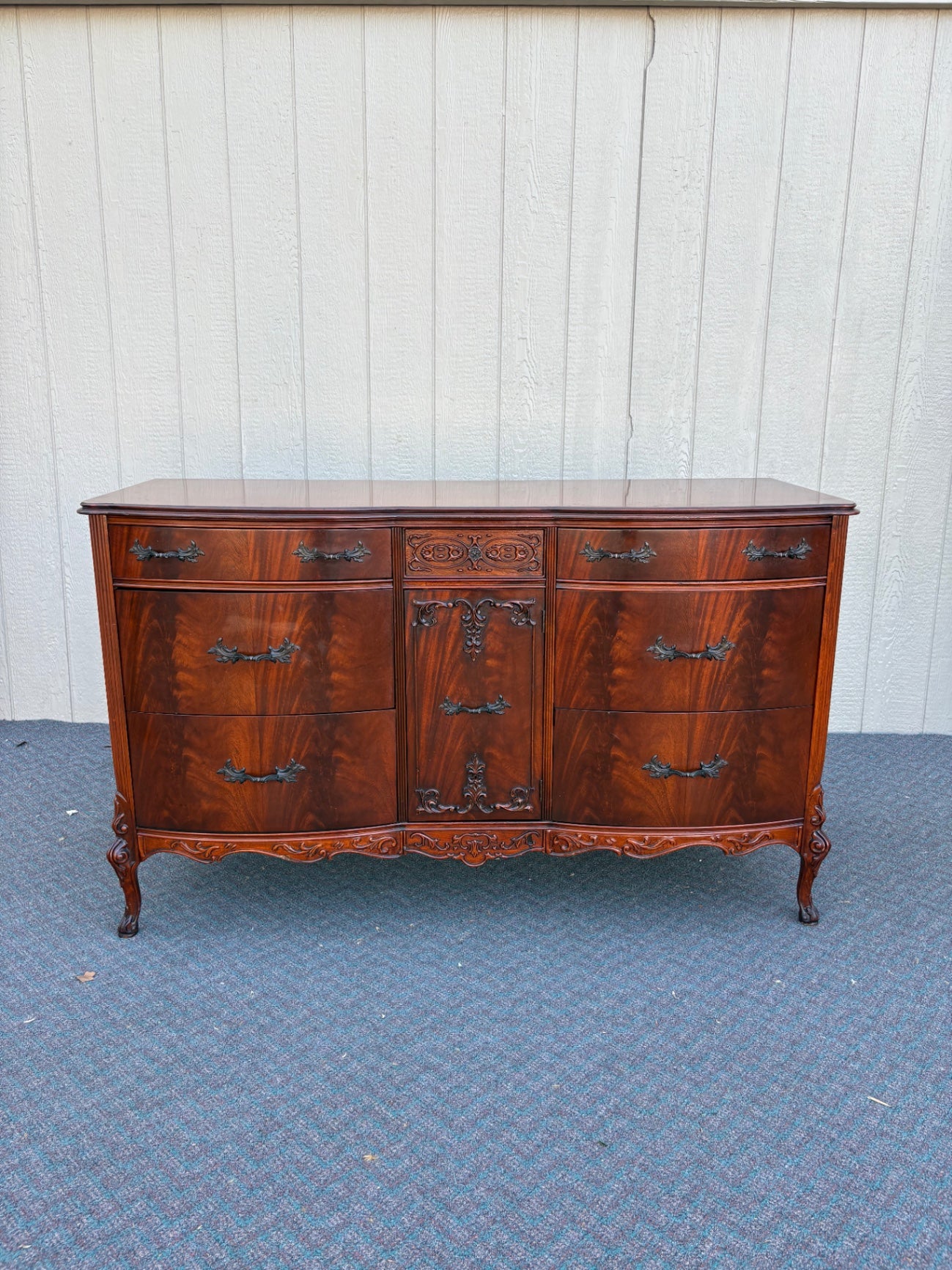 67791 Antique 8-Piece Flame Mahogany Bedroom Set with Mirrors
