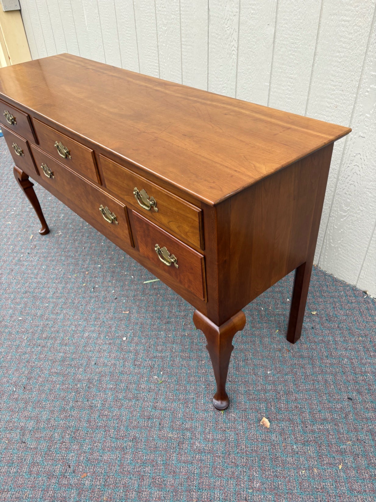 67759 Stickley Queen Anne Cherry Buffet with Brass Hardware