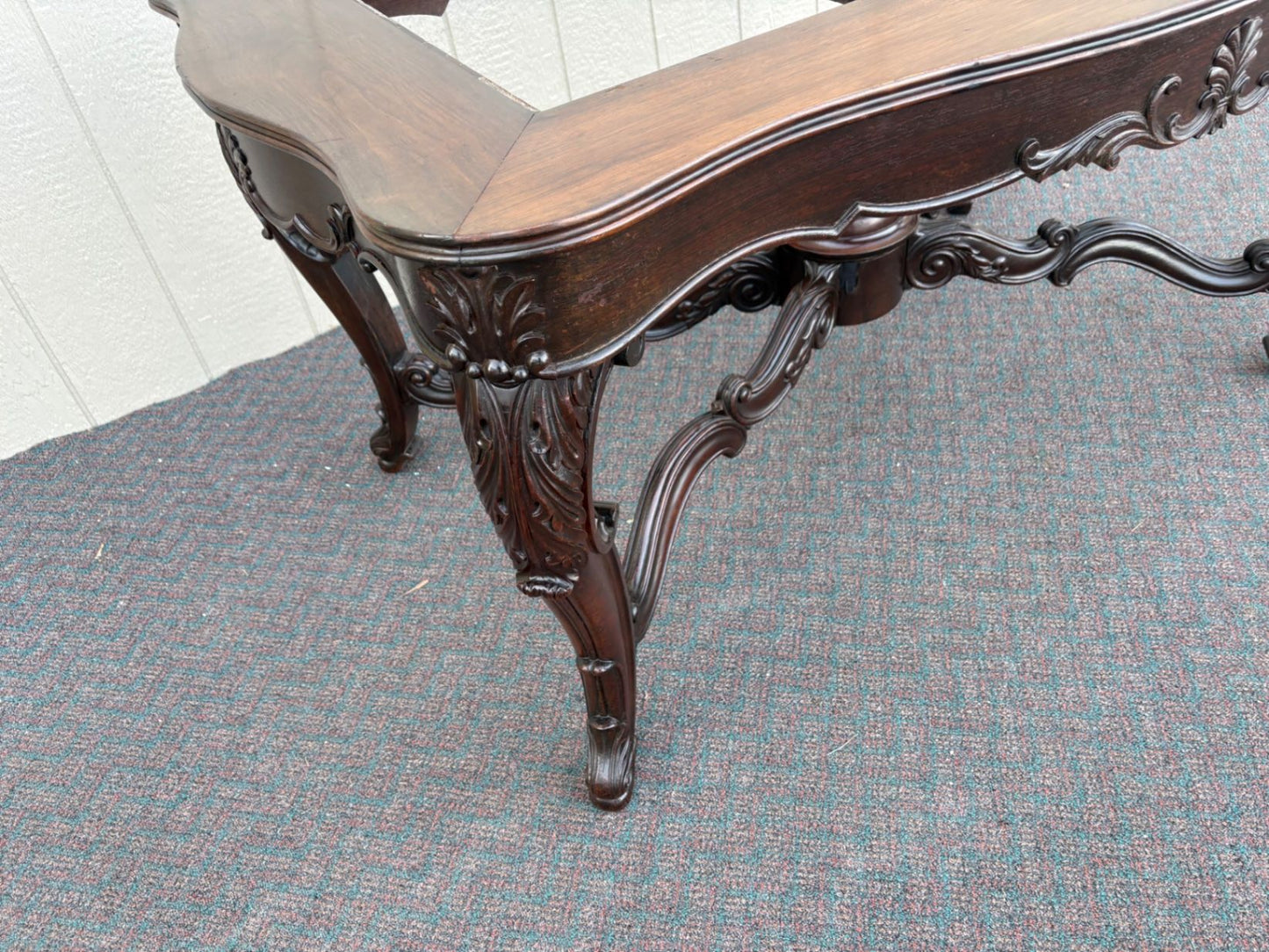 67418 Victorian Mahogany Table with Green Marble Top