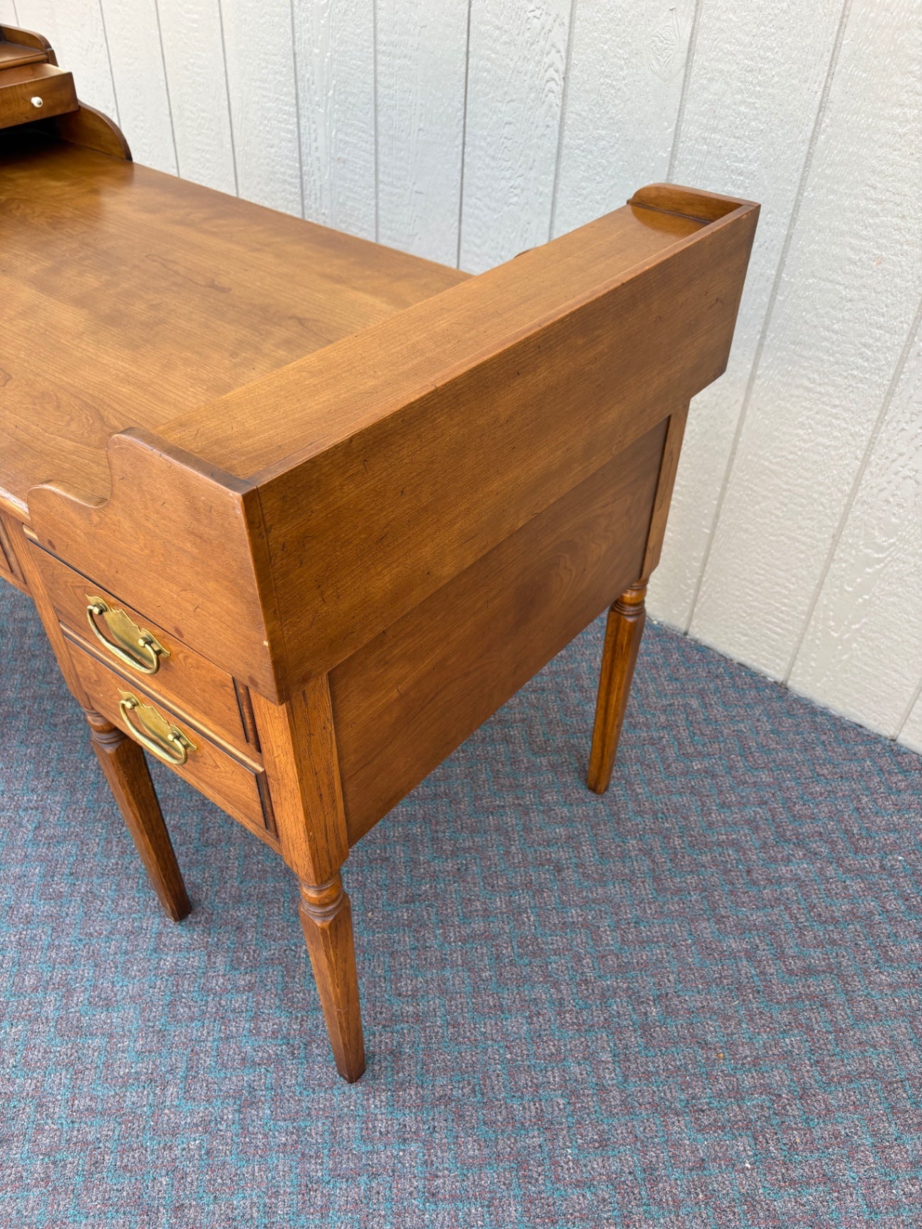 67832 Vintage Solid Cherry  Writing Desk with Drawers on sides and Brass Hardware