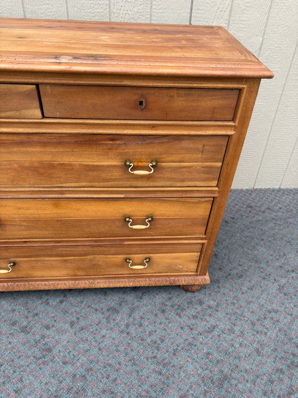 67923 Restoration Hardware Solid Wood High Chest with Brass Hardware