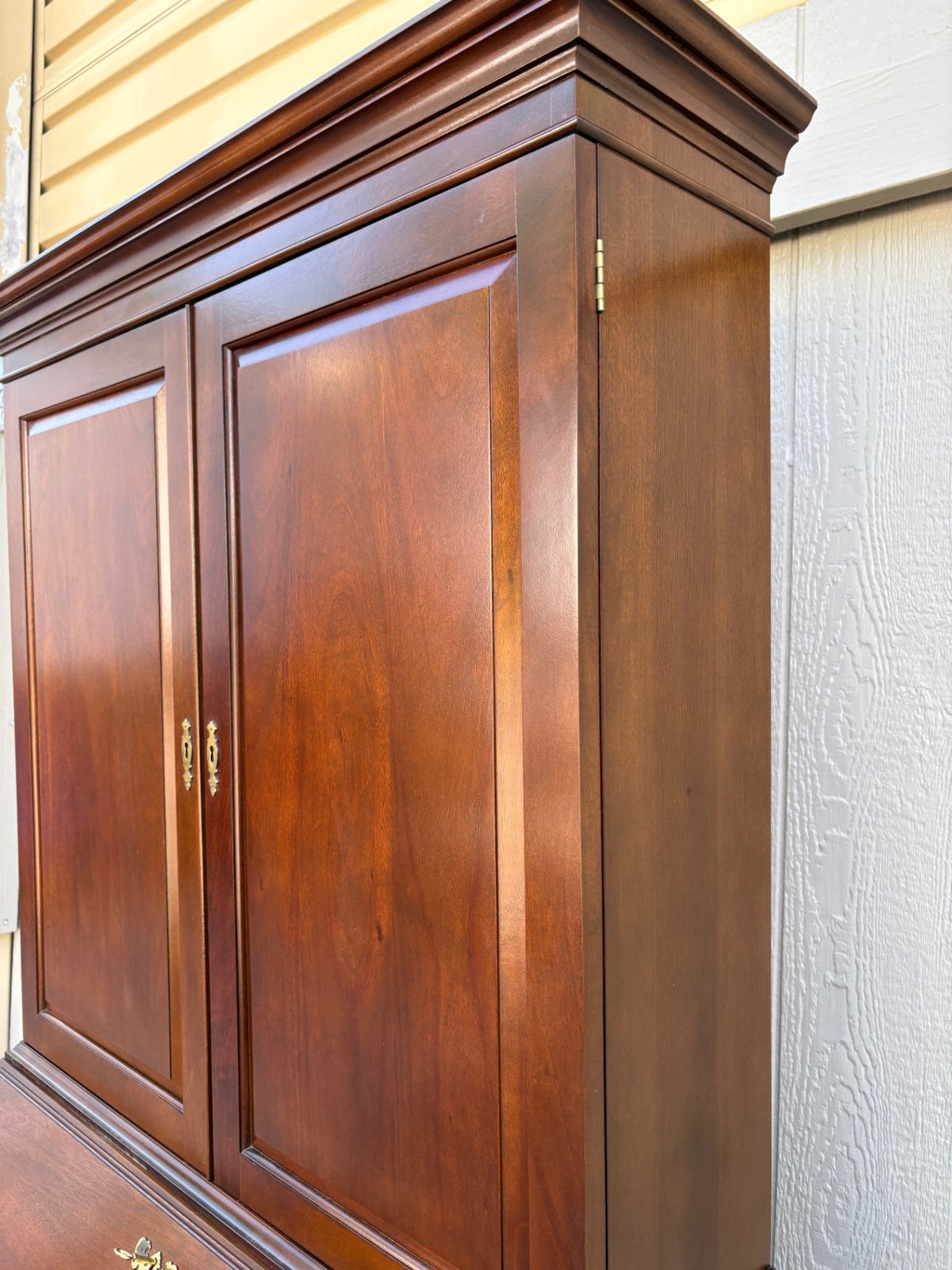 68195  Craftique Traditional Mahogany Secretary Desk with Hutch