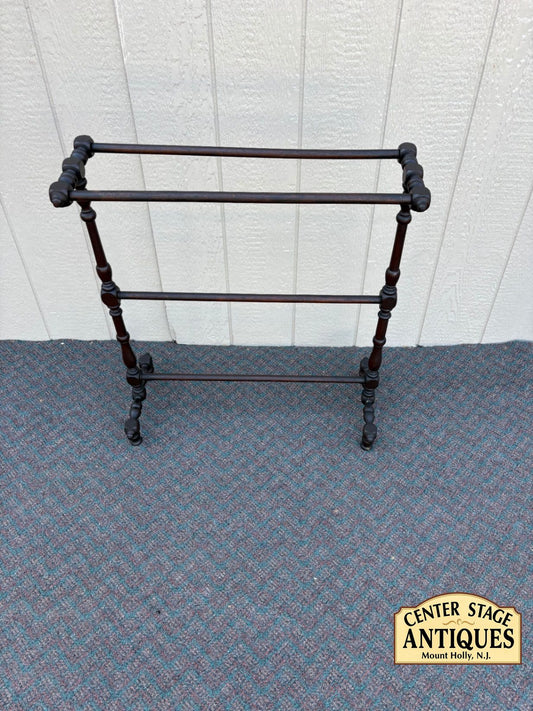 67653 Victorian Style Wooden Blanket Rack with Turned Spindles