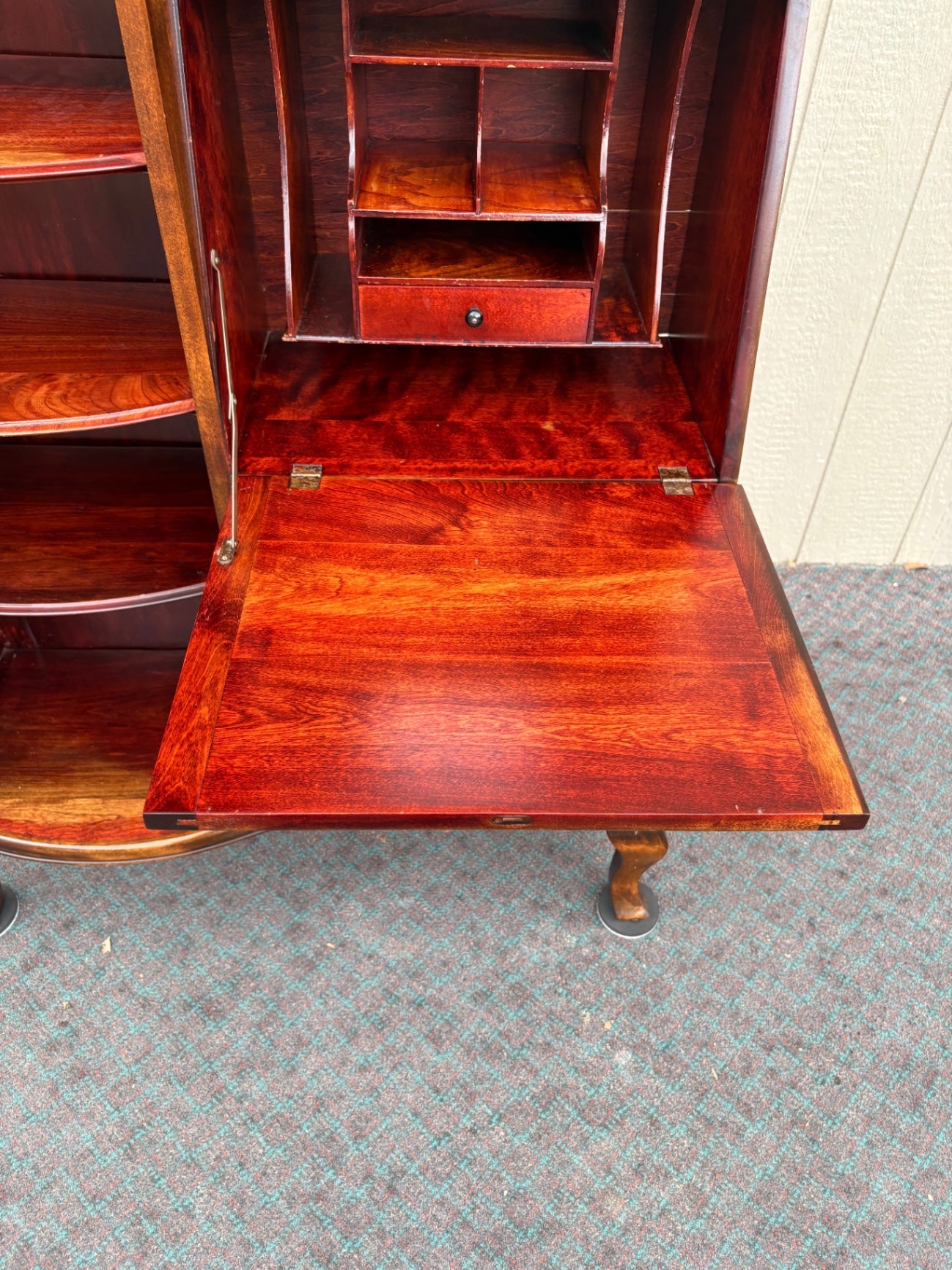 68103 Edwardian Mahogany Side by Side Curio Desk with Mirror