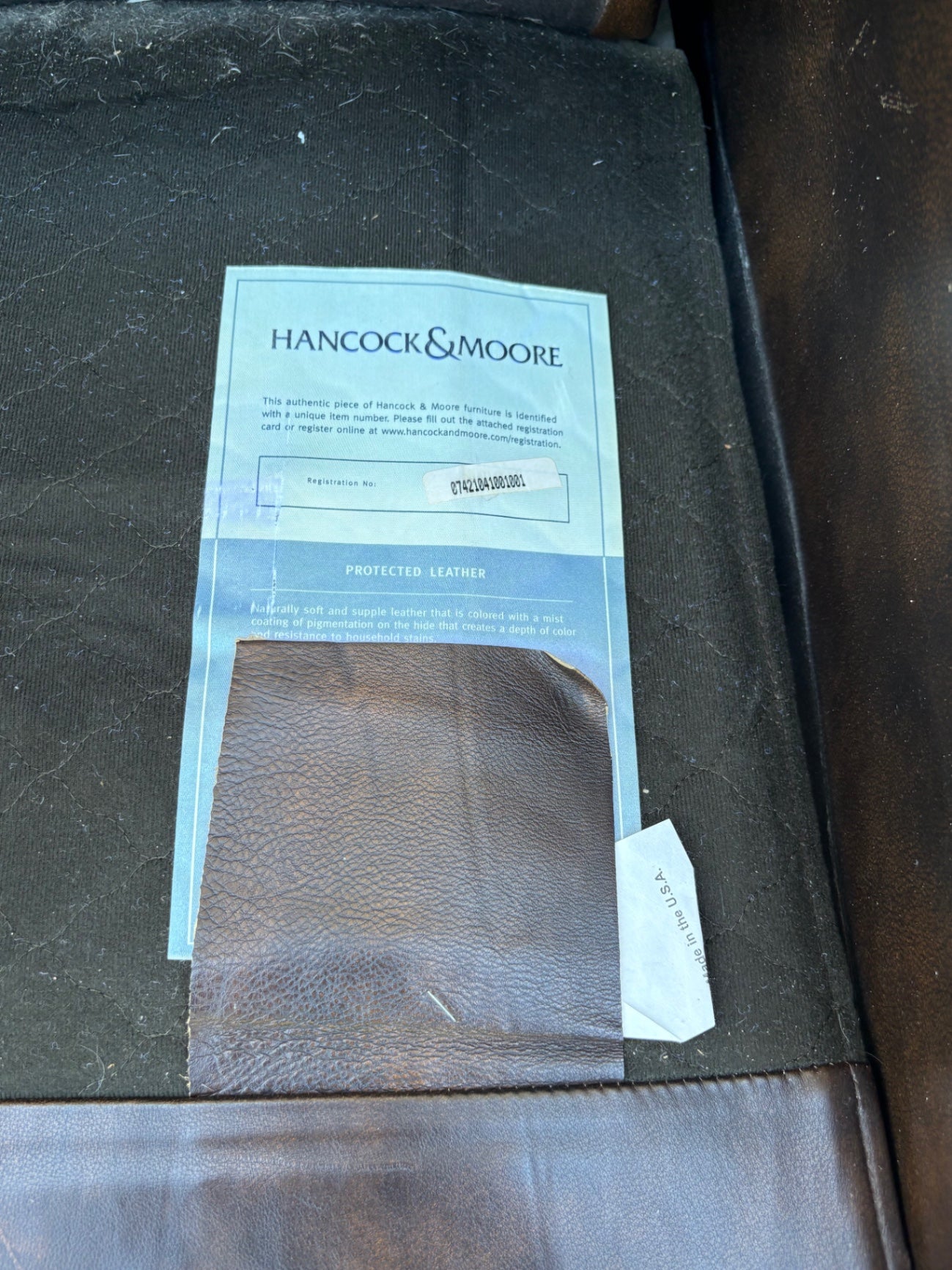 67848 Hancock and Moore Leather Recliner with Nailhead Trim