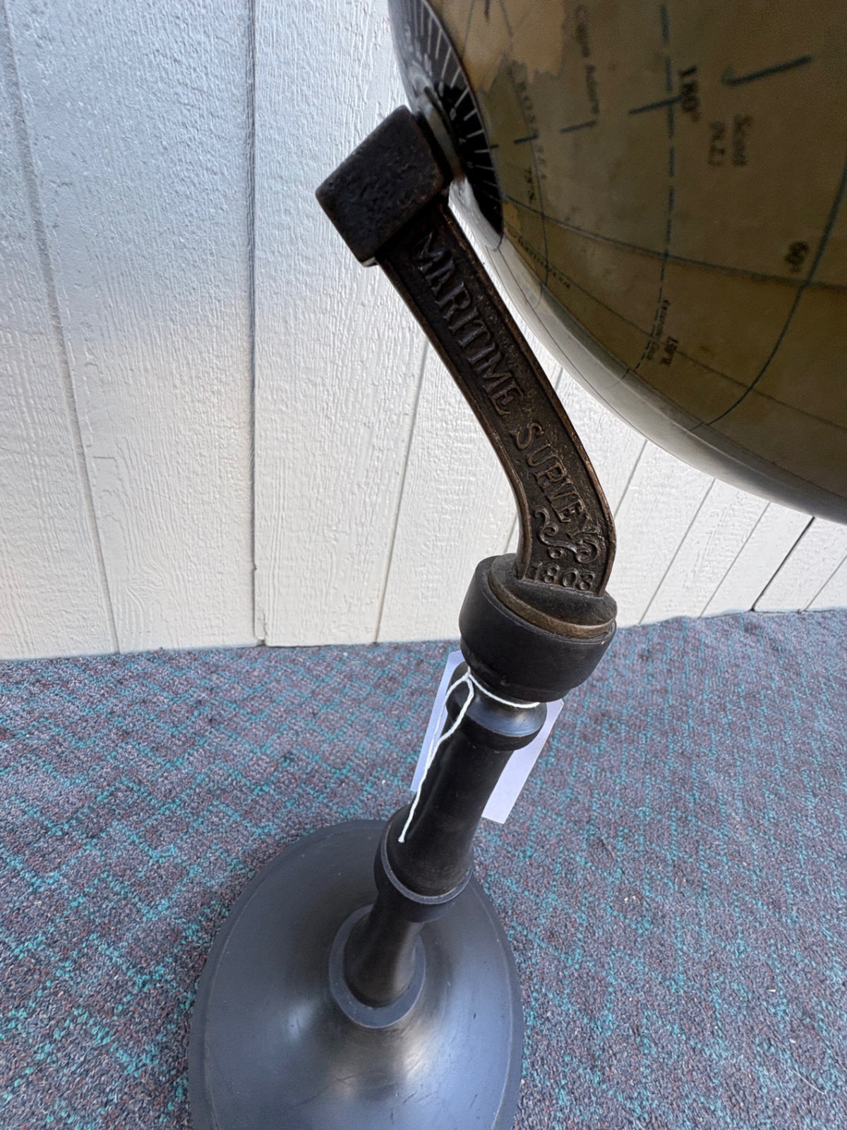 Antique Maritime Survey Floor Standing Globe with Black Metal Stand 1808
